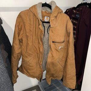 Carhartt Men's Brown Canvas Hooded Jacket